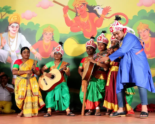 Vibrant Yakshagana Performance with Mythological Backdrop
