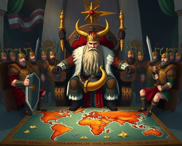 Viking King Surrounded by Loyal Warriors and Treasures
