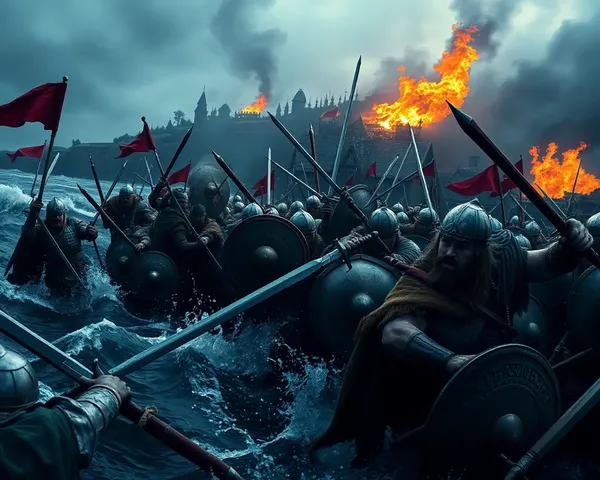 Viking Raid on Foreign Shore 4K Wallpaper with Battle Cries