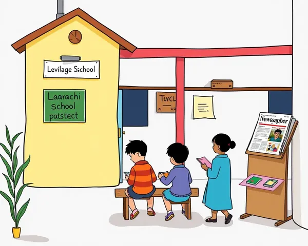 Village School Scene with Lagnachi Patrika Newspaper Stand