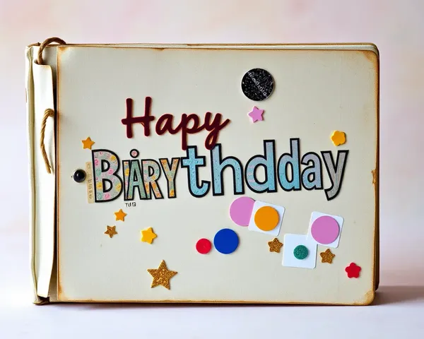 Vintage Birthday Album with Distressed Cover and Glitter