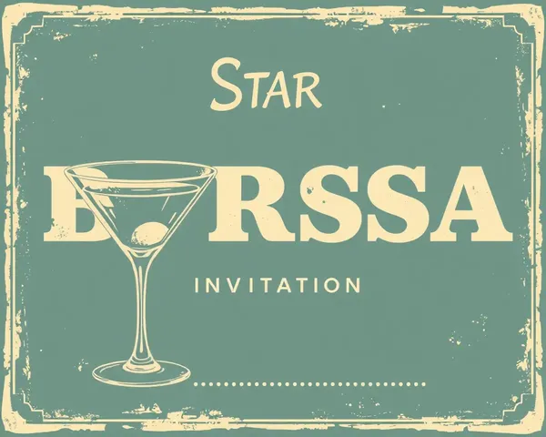 Vintage Cocktail Barsa Invitation Card Illustration