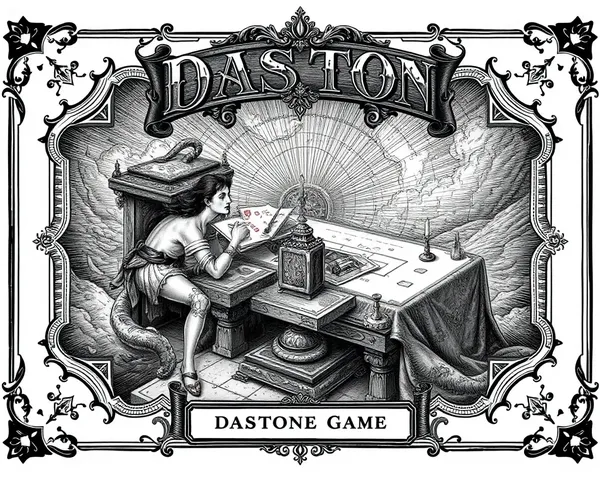 Vintage Daston Card Illustration with Intricate Details