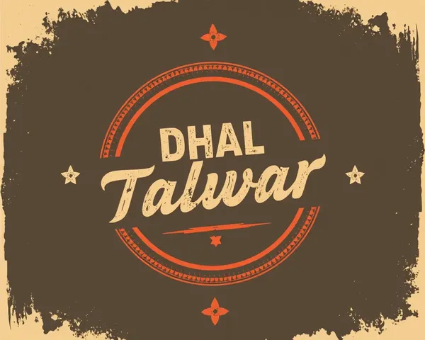 Vintage Dhal Talwar Logo with Distressed Textures and Retro Vibe