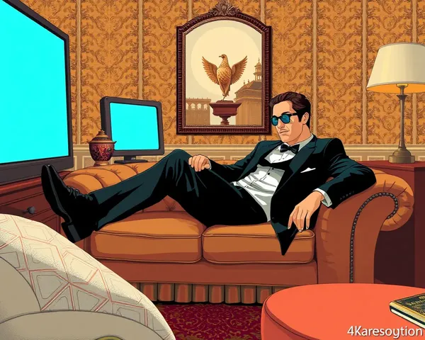 Vintage Gentleman Luxuriates in Plush Wallpaper Scene