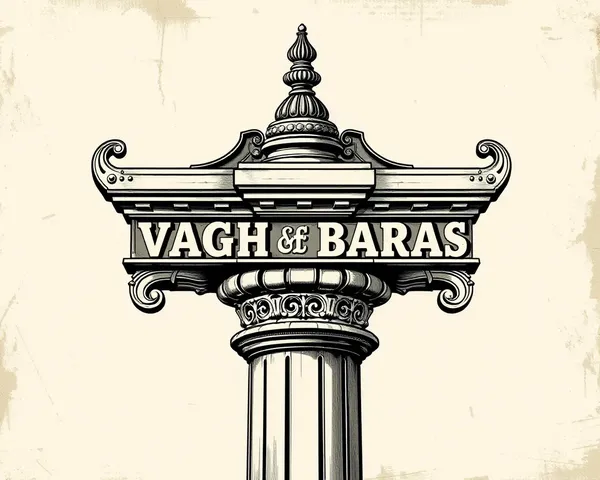 Vintage Illustration of Ornate Vagh Baras Post