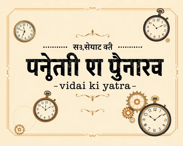 Vintage-Inspired Retirement Party Invitation in Marathi with Distressed Background