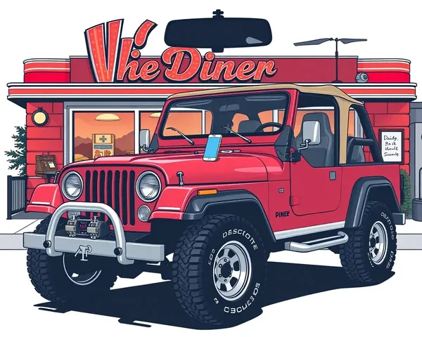 Vintage Jeep Wrangler Diner iPhone Retro Design