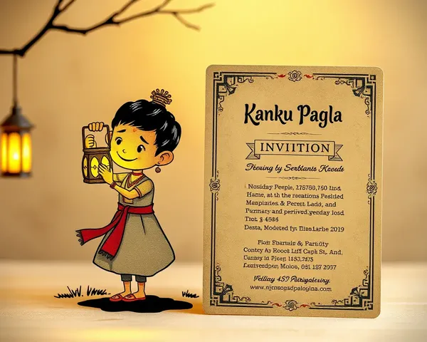Vintage Kanku Pagla with Distressed Invitation Card