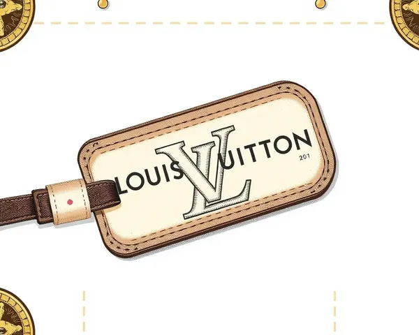 Vintage Luggage Tag with Louis Vuitton Logo Vector Illustration