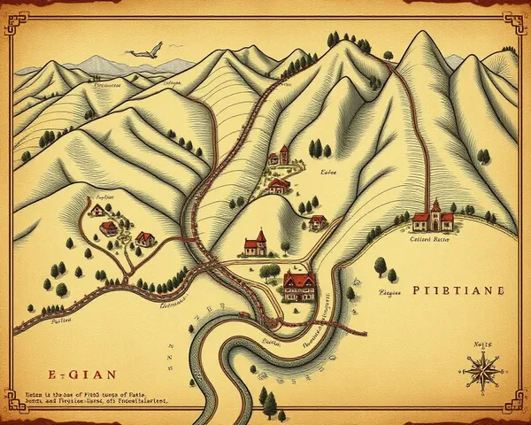 Vintage Map Illustration of Pital Bartan Region in PNG Format