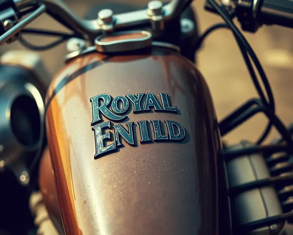 Vintage Motorcycle Illustration with Royal Enfield Logo Details.
