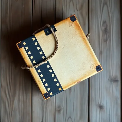Vintage Movie Box with Retro Film Strip Design