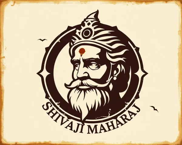 Vintage Shivaji Maharaj Logo with Distressed Worn Look