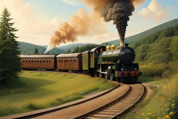 Vintage Steam Train on a yyyy Year Old Track
