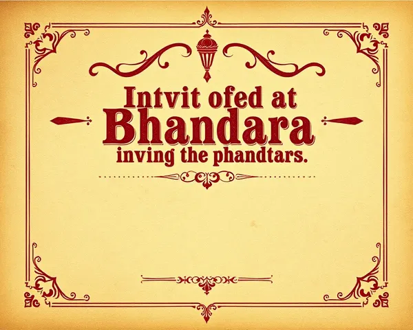 Vintage-Style Bhandara Invitation with Distressed Texture and Typography.