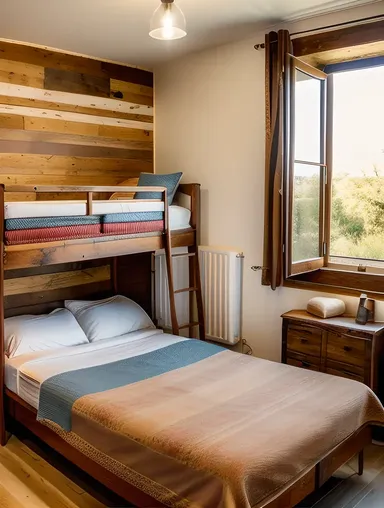 Vintage-Style Hostel Room with Antique Furniture