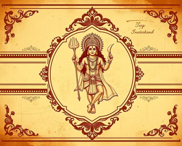 Vintage Sunderkand Invitation Card with Lord Hanuman and Distressed Design
