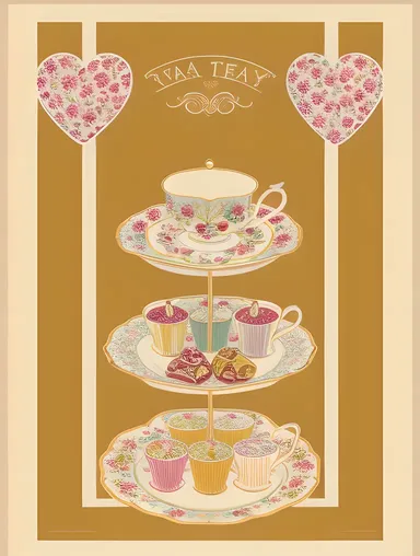Vintage Tea Party with Delicate China and Sweet Treats