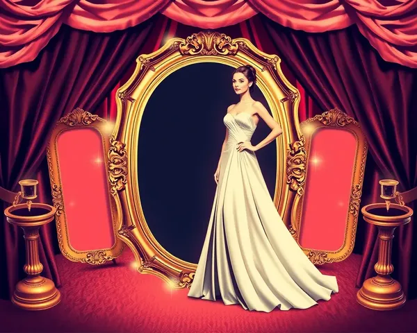 Vintage Vogue Poster: Glamorous Model in 1950s Evening Gown