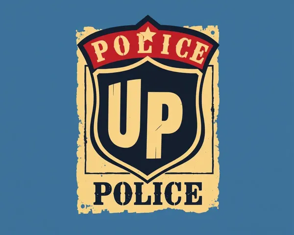 Vintage Wanted Poster UP Police Logo Illustration with Distressed Textures