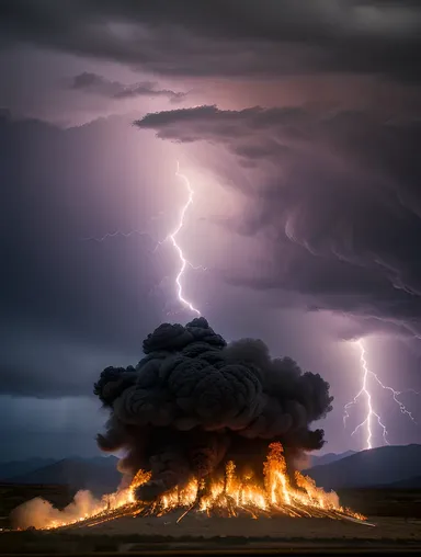 Virabhadra Battles Demon King in Stormy Skies