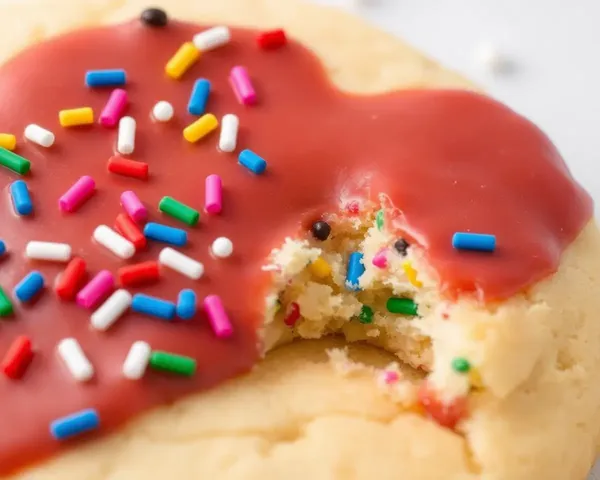 Vseg-Shaped Cookie with Colorful Sprinkles and Bite
