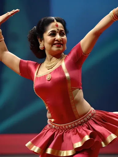 Vyjayanthimala's Iconic Dance Pose with Flowing Dress