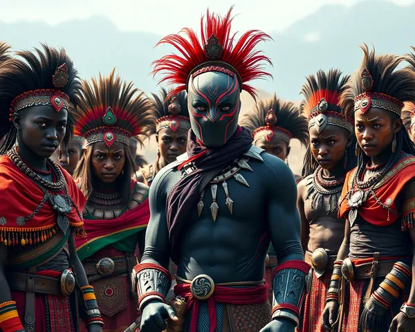 Wakandan Warriors Gathered Around Black Panther: 4K Wallpaper