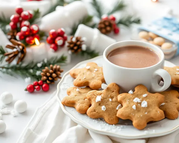 Warm Christmas Cookies and Hot Cocoa on a Snowy Morning
