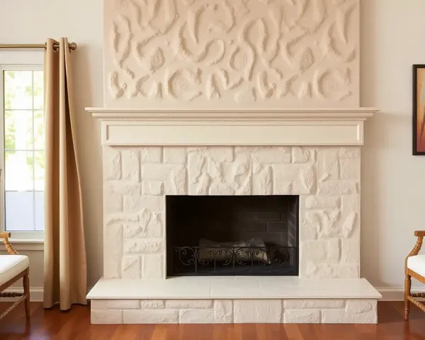 Warm Fireplace with Seamless Stucco Paint Texture