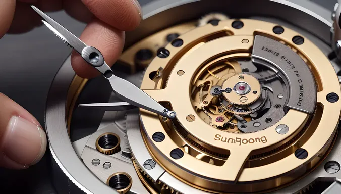 Watchmaker's Skilled Hands with Undressing Tool