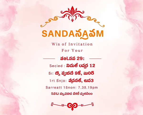 Watercolor Digital Invitation for Ganesh Annadanam in Telugu