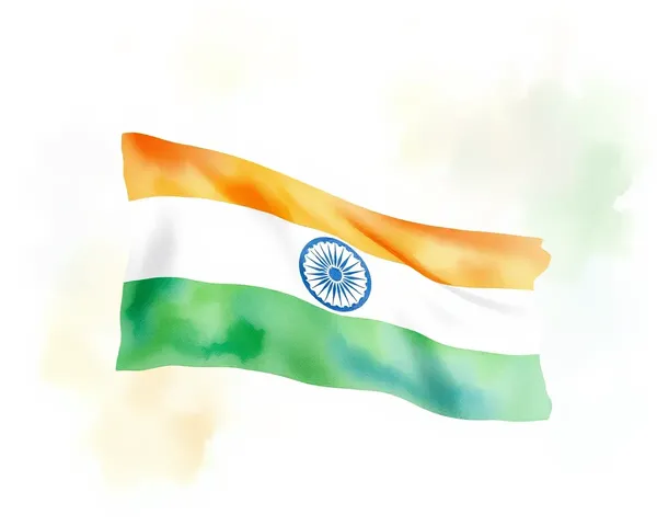 Watercolor Indian Flag Painting with Soft Dreamy Colors