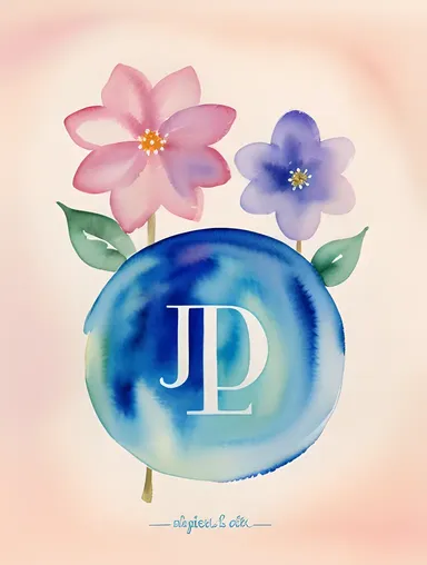 Watercolor JDS Logo with Delicate Floral Patterns