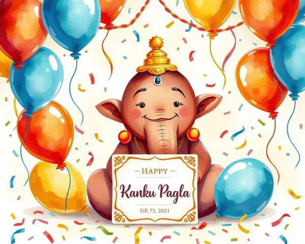 Watercolor Kanku Pagla Surrounded by Party Frenzy