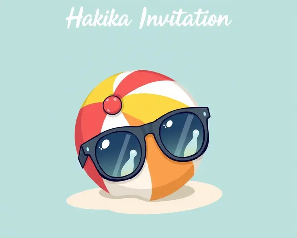 Whimsical Beach Ball Hakika Invitation Card Cartoon Design