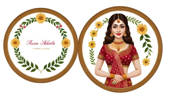 Whimsical Bhabhi with Playful Hand-Drawn Design