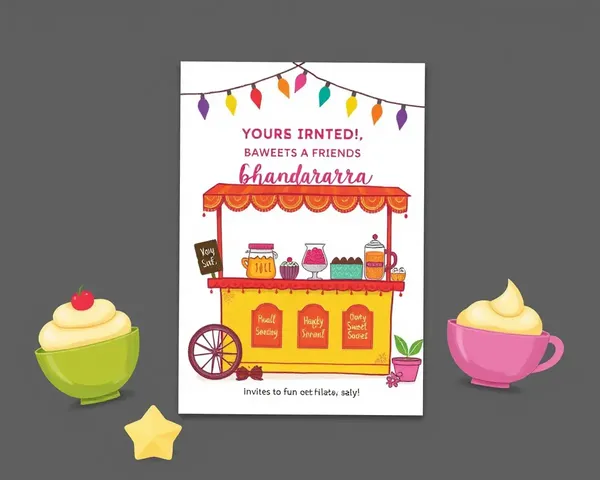 Whimsical Bhandara Sweets Stall Invitation Card
