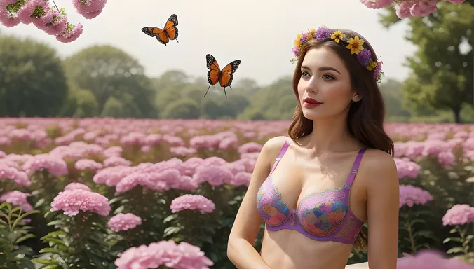Whimsical Bra Lady in Magical Atmosphere