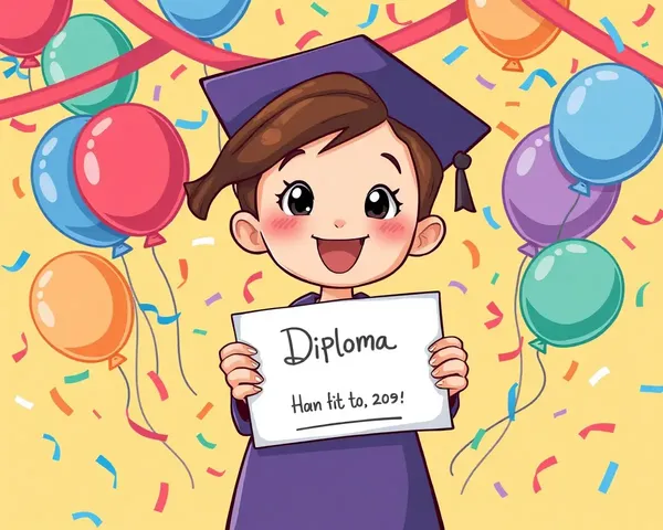 Whimsical Cartoon Character Celebrates Academic Achievement