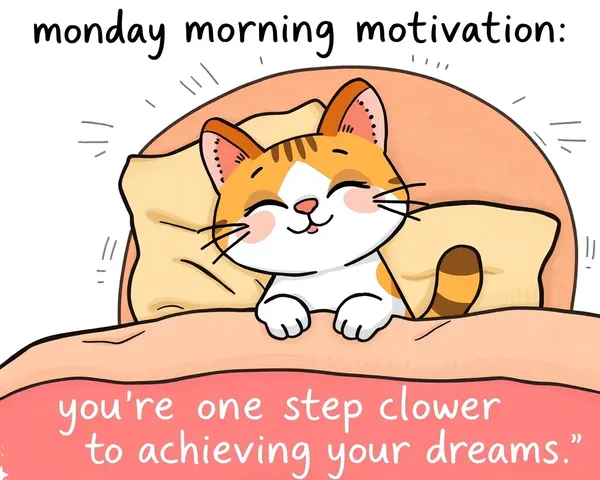 Whimsical Cat Illustration for Monday Morning Motivation