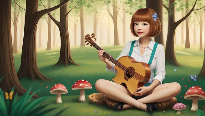 Whimsical Chara Pictures on Mushroom