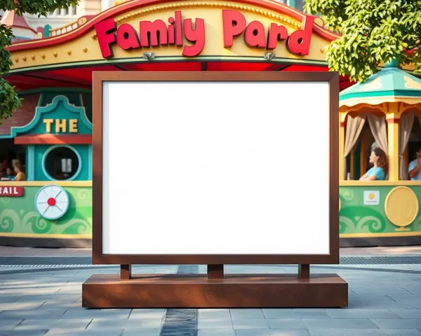 Whimsical Design on Square Hoarding Board in Family Amusement Park