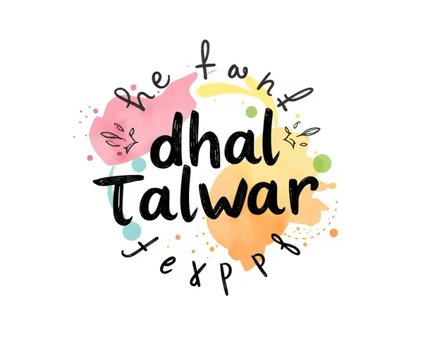 Whimsical Dhal Talwar Logo with Hand-Drawn Watercolor Style
