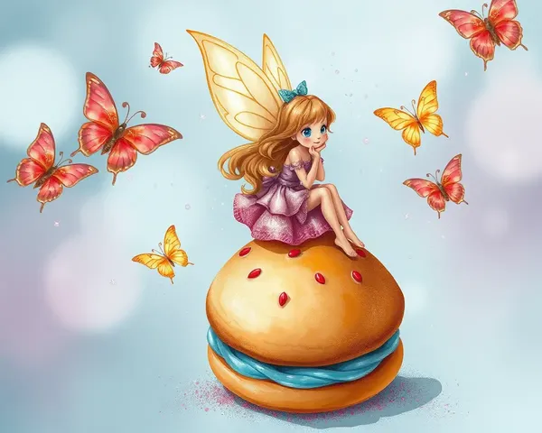 Whimsical Fairy Perched on Biskut with Edible Glitter