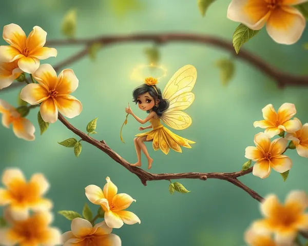 Whimsical Fairy Surrounded by Poo Malai Flowers