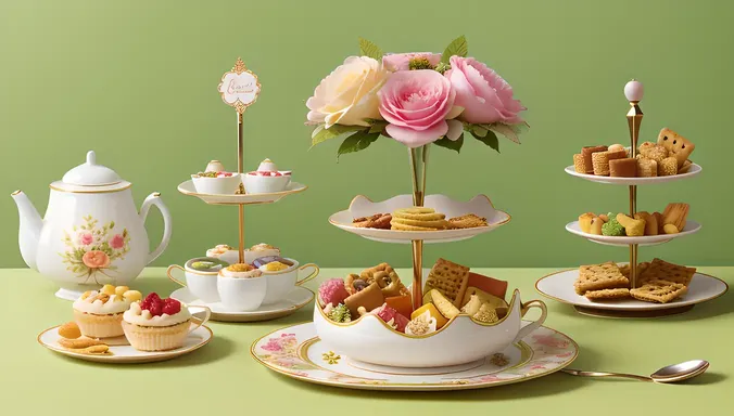 Whimsical Fairy Tea Party with Tiny Cups and Snacks