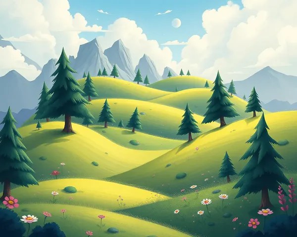 Whimsical Fantasy World 12x36 Album PSD Design with Rolling Hills