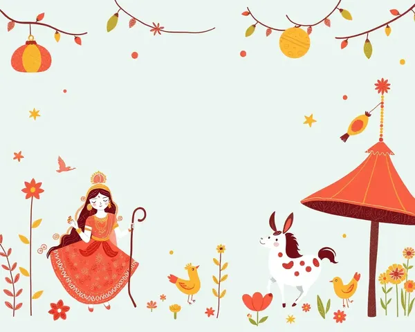 Whimsical Hand-Drawn Illustrations Krishna Studio Background Png